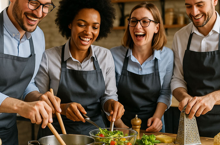 Actividad de cocina en equipo para empresas