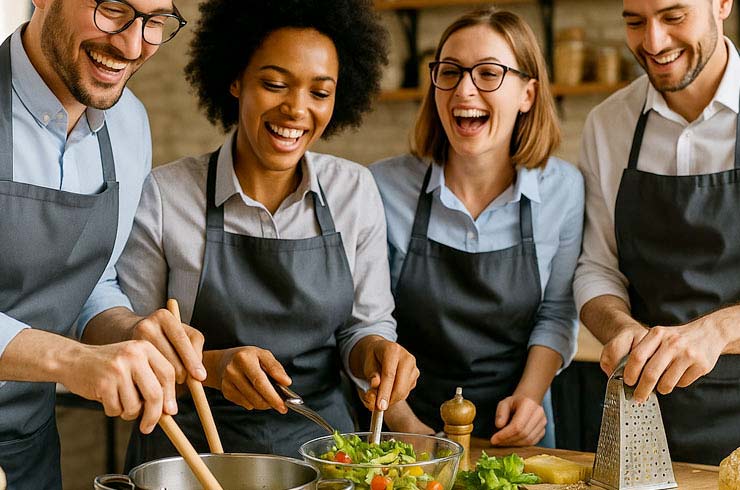 Team cooking activity for companies