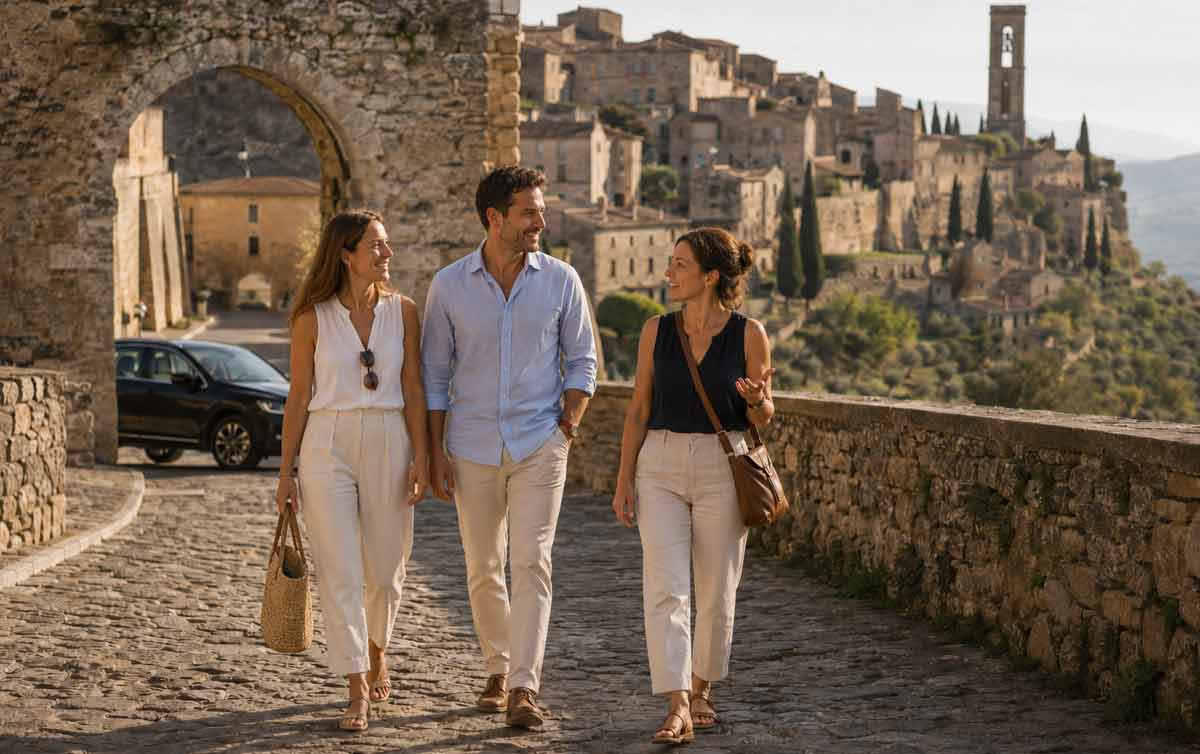 Couple exploring medieval Spain privately with a local guide